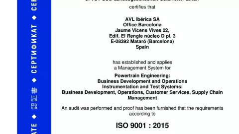 AVL Iberica S.A_Barcelona_ISO 9001_Q1530569  N031-01