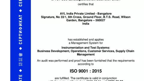 AVL India Pvt. Ltd_Bangalore_ISO 9001_Q1530569 022-05