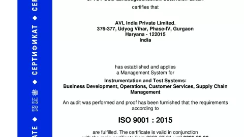 AVL India Pvt. Ltd_Gurgaon_ISO 9001_Q1530569 022-00