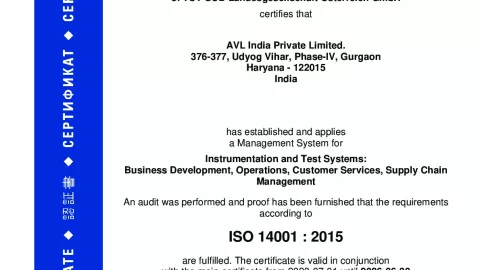 AVL India Pvt. Ltd_Gurgaon_ISO14001_U1530569 009-00