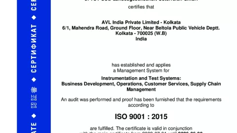 AVL India Pvt. Ltd_Kolkata_ISO 9001_Q1530569 022-03
