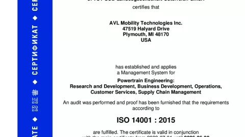 AVL Mobility Technologies Inc._Plymouth_ISO 14001_U1530569 008-04