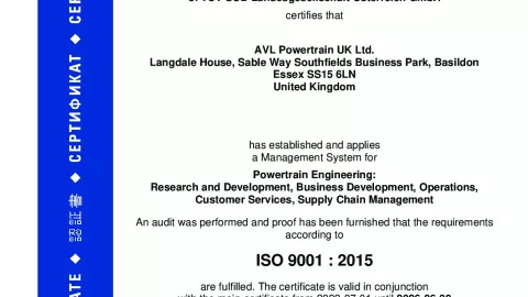 AVL Powertrain UK Ltd._Basildon_ISO 9001_Q1530569 017-02