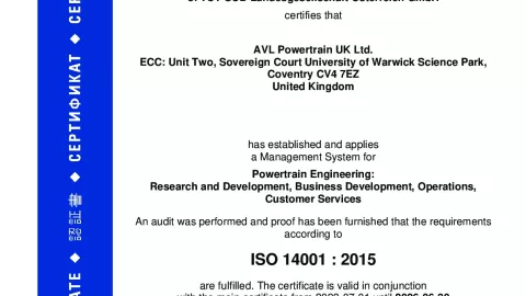 AVL Powertrain UK Ltd._ISO 14001_U1530569 023-00