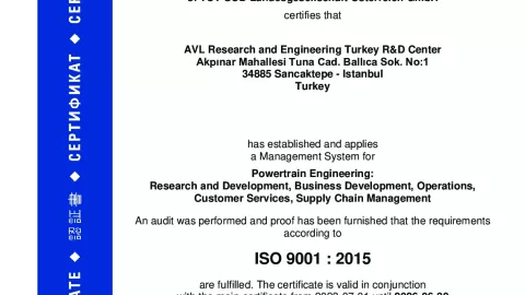 AVL Research and Engineering Turkey_Sancaktepe_ISO 9001_Q1530569  026-00