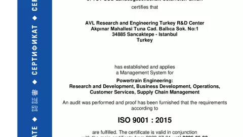 AVL Research and Engineering Turkey_Sancaktepe_ISO 9001_Q1530569  026-00