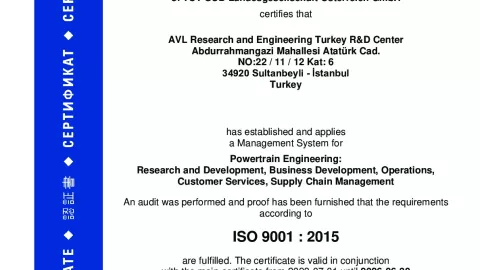 AVL Research and Engineering Turkey_Sultanbeyli_ISO 9001_Q1530569  026-01