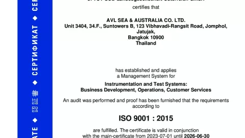 AVL SEA & Australia Co. Ltd._ISO 9001_Q1530569 010