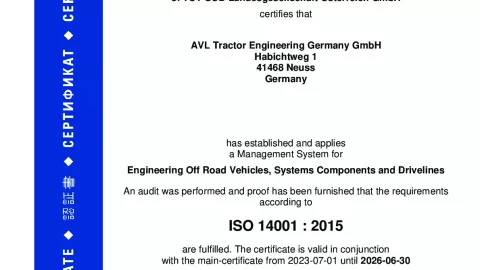 AVL Tractor Engineering Germany GmbH_ISO 14001_U1530569 010