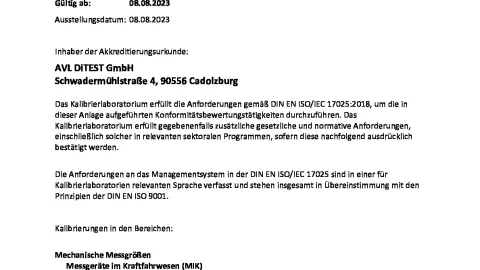 AVL DiTEST GmbH_Cadolzburg_Accreditation as Calibration Laboratory_ISO 17025_D-K-20974-01-00 